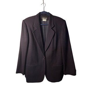 VTG Sag Harbor Womens Blue Wool Blazer Jacket Coat SZ 14 Career Business Formal